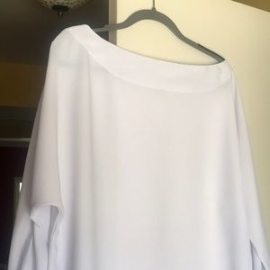 White Boatneck Blouse NWT